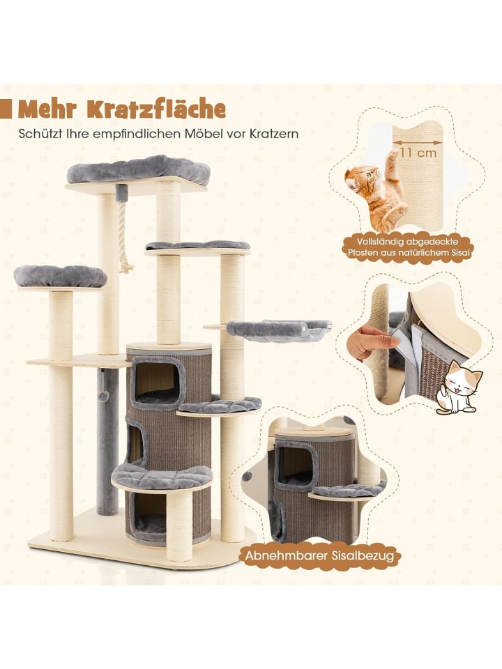 COSTWAY 173cm Kratzbaum Groß in Grau günstig kaufen onesize