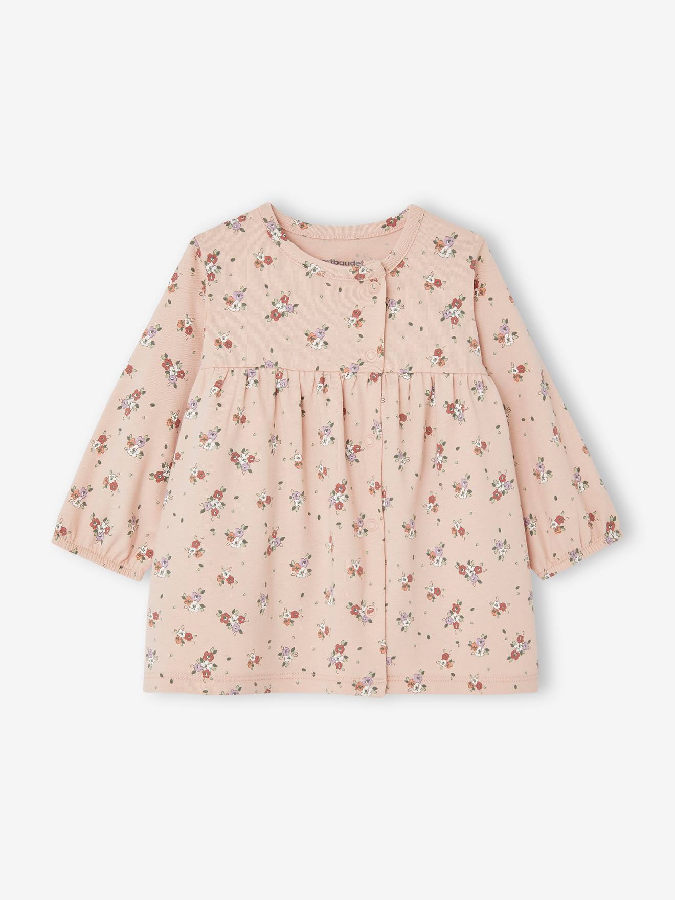 Vertbaudet Mädchen Baby Set aus Haarband, Kleid & Leggings Oeko Tex - pudrig rosa