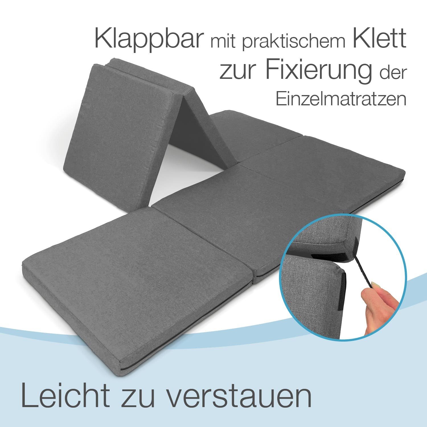 Klappmatratze Doppelgästematratze 3in1, Bestschlaf, 8 cm hoch, (2- teilig), inklusive Husse