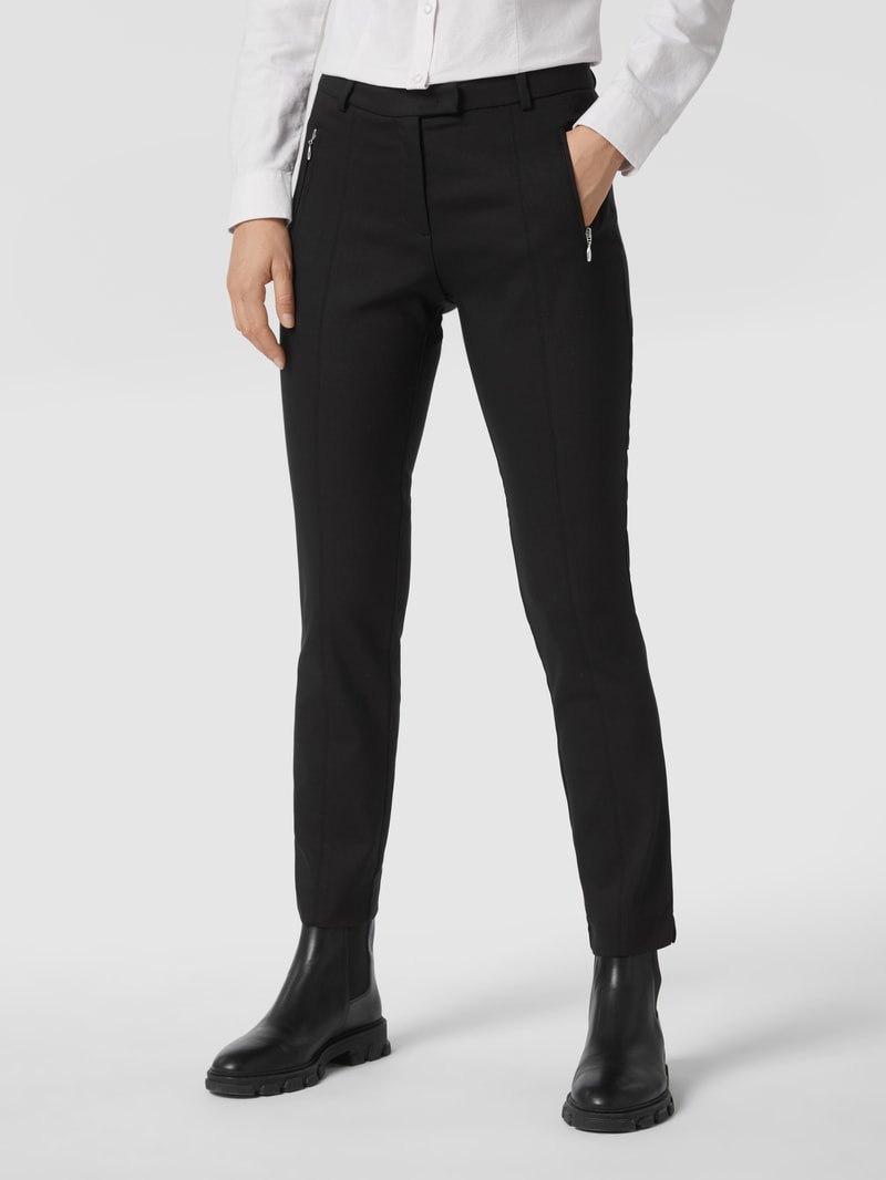 Stoffhose in schmaler Passform mit Stretch-Anteil in schwarz