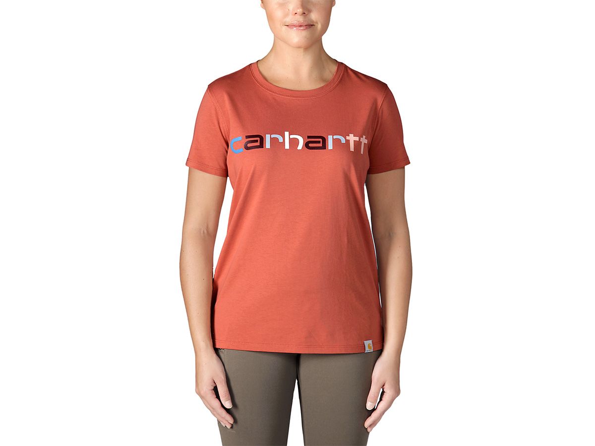Carhartt TK5764 Multicolor Logo Terracotta Damen T-Shirt