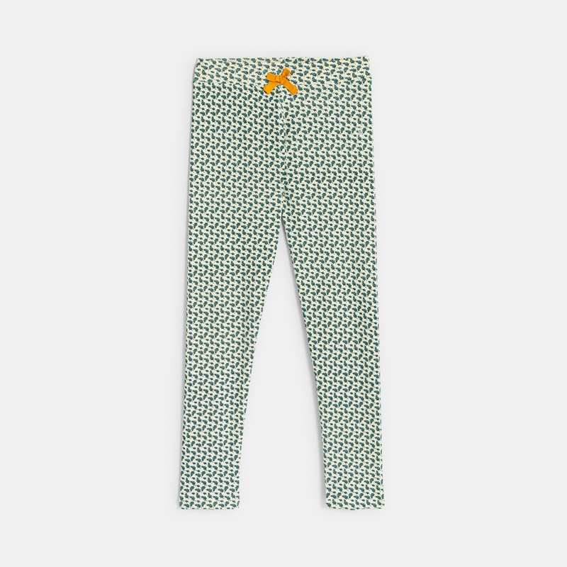 Leggings imprimés en jersey vert fille