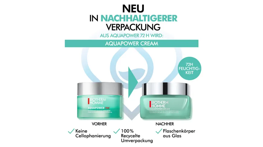 BIOTHERM HOMME Aquapower 72H Feuchtigkeitspflege 50 ml