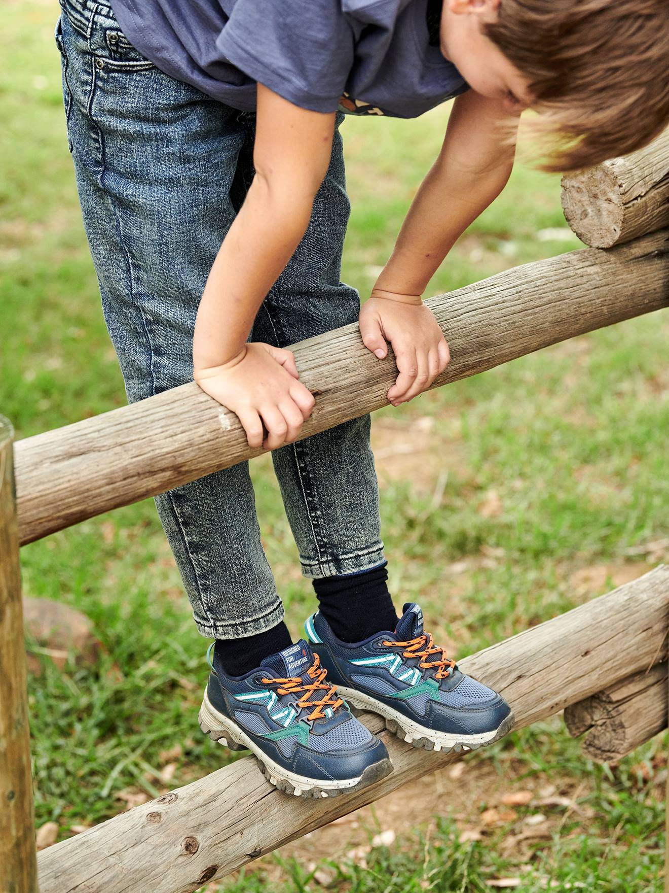 Baskets à lacets enfant bleu