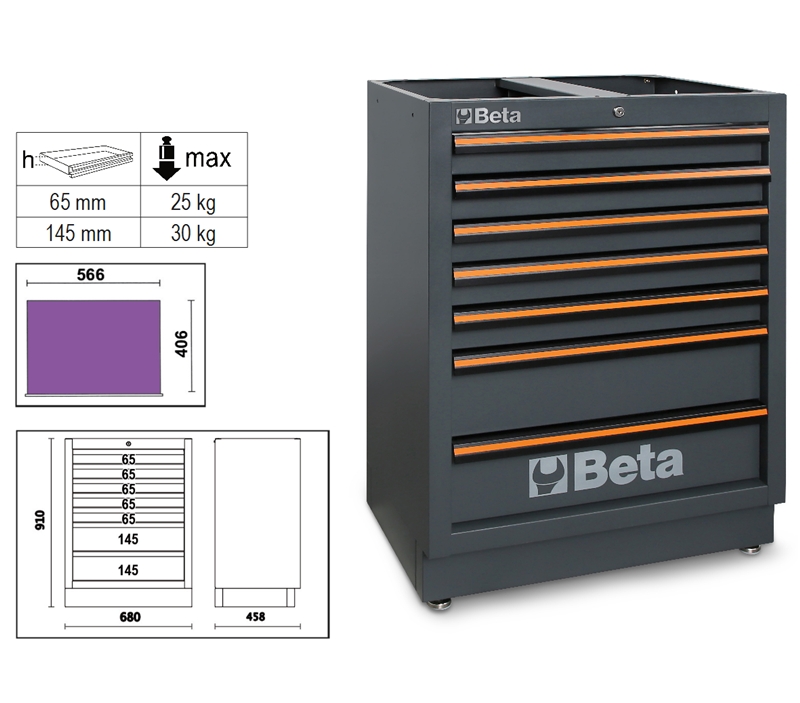 Beta 045000237 C45Pro M7-Fix Modul 7 Fiókos