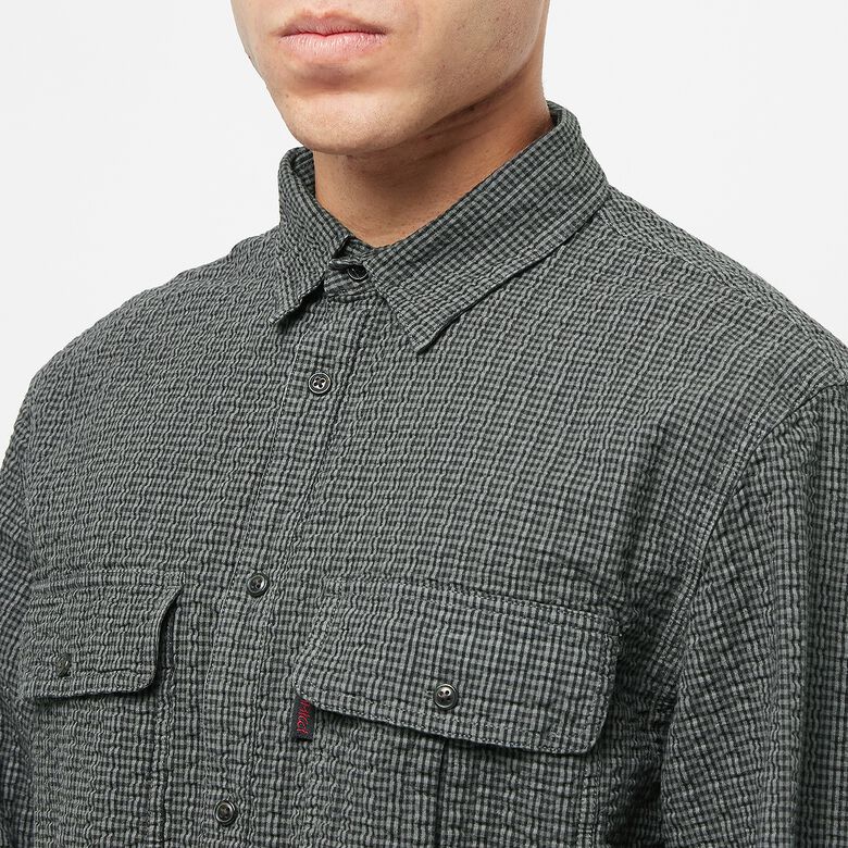 Gramicci O.G. Seersucker Canyon Shirt deep grey garment dyed