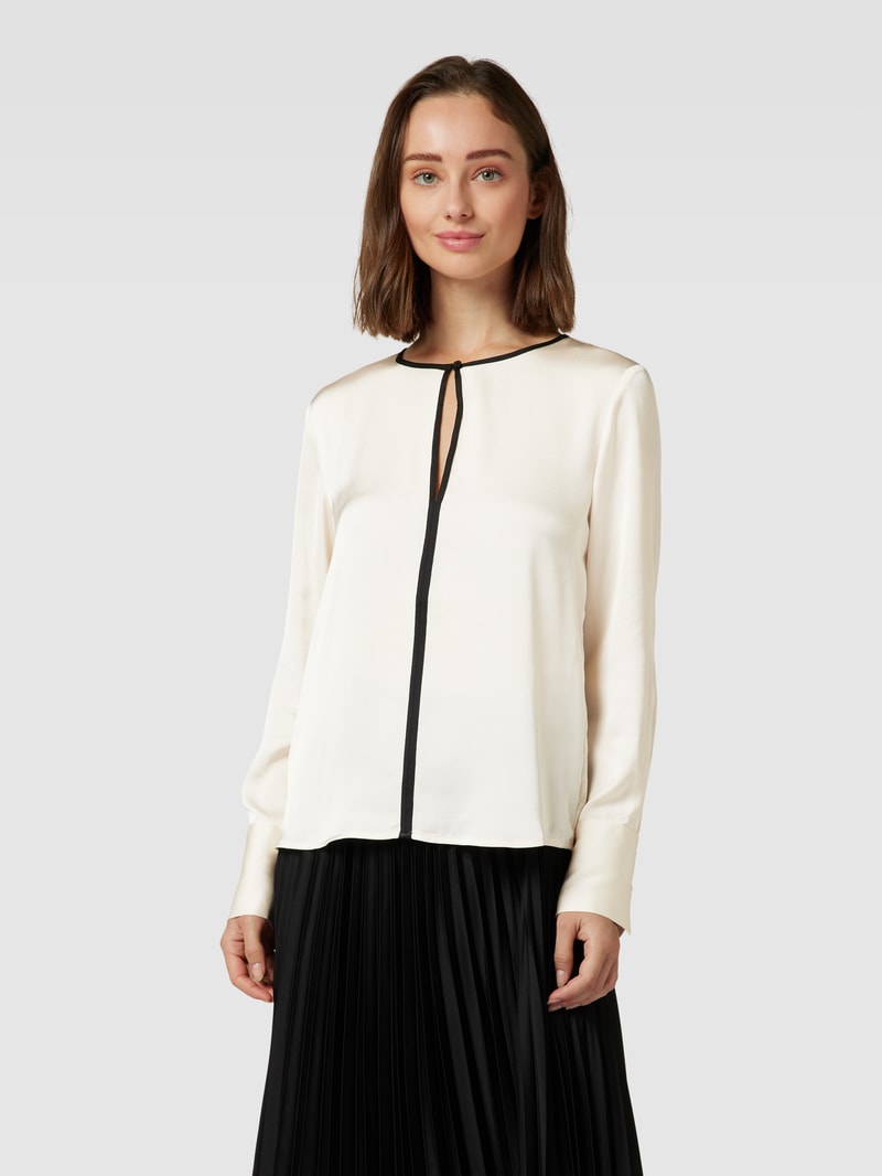 Blusenshirt mit Kontraststreifen Modell 'CAMILE' in ecru