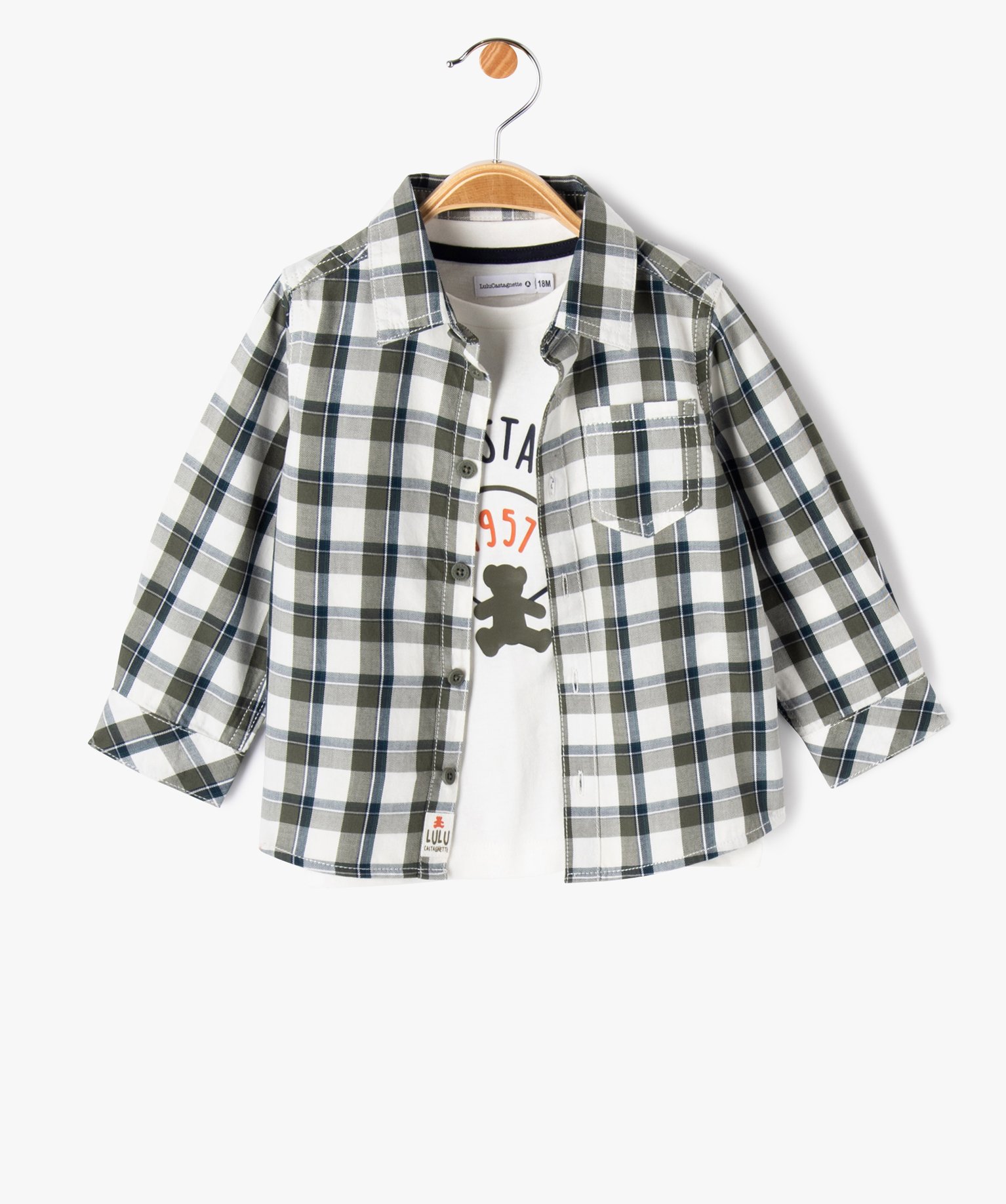 Ensemble chemise + tee-shirt manches longues bébé Garçon ... ecru | GEMO