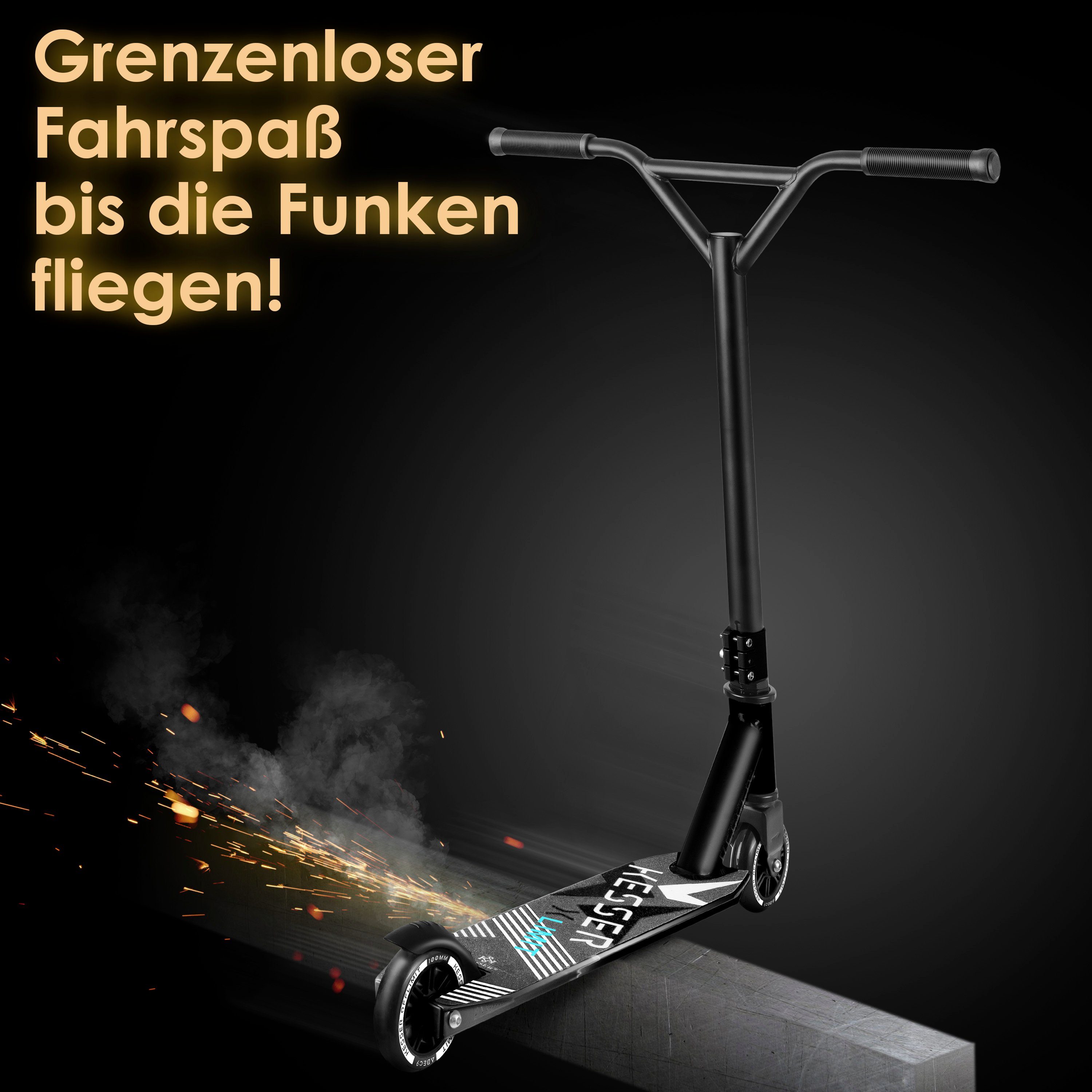 KESSER Stuntscooter, Scooter Funscooter Stuntscooter X-Limit 360° Lenkung