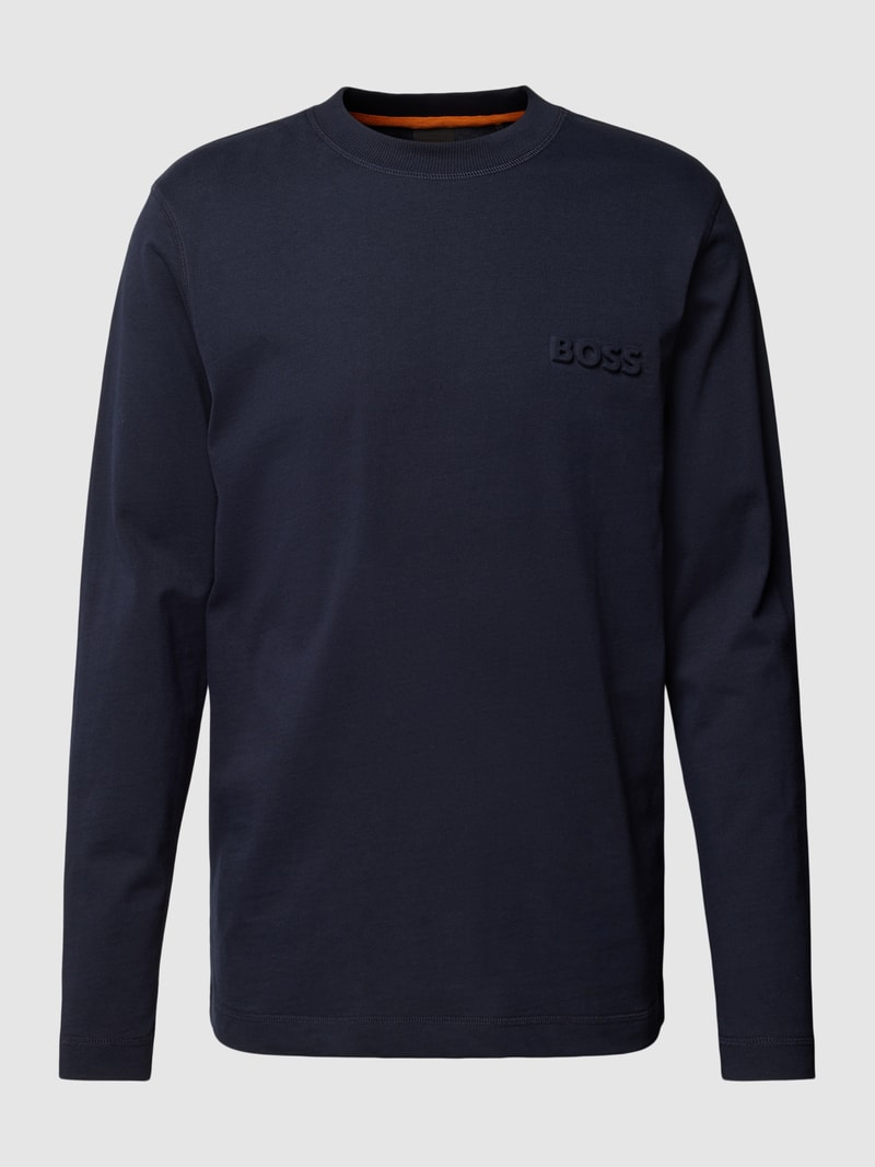 Longsleeve im unifarbenen Design in blau