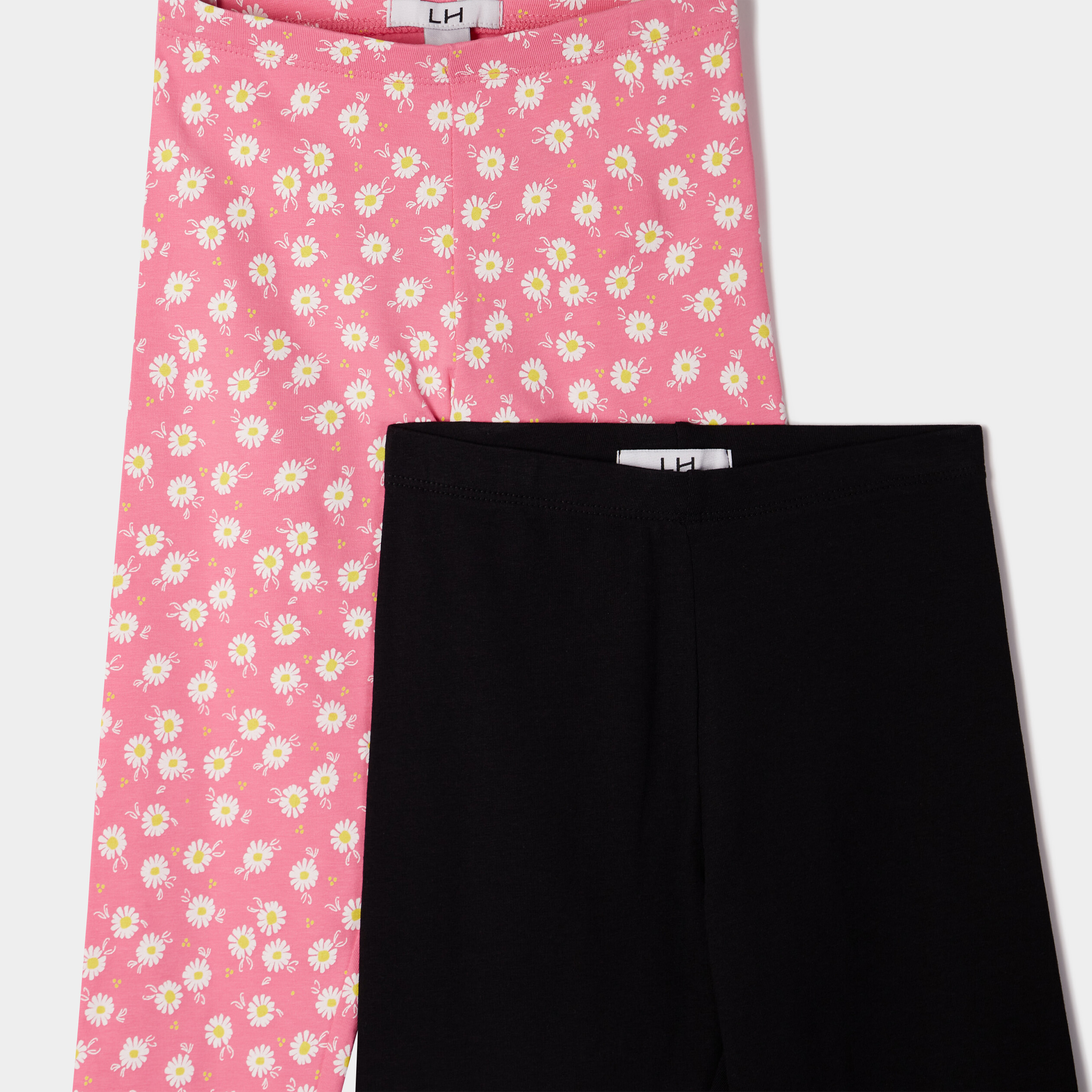 Lot 2 leggings élastiqués 7 8ème rose fille | La Halle