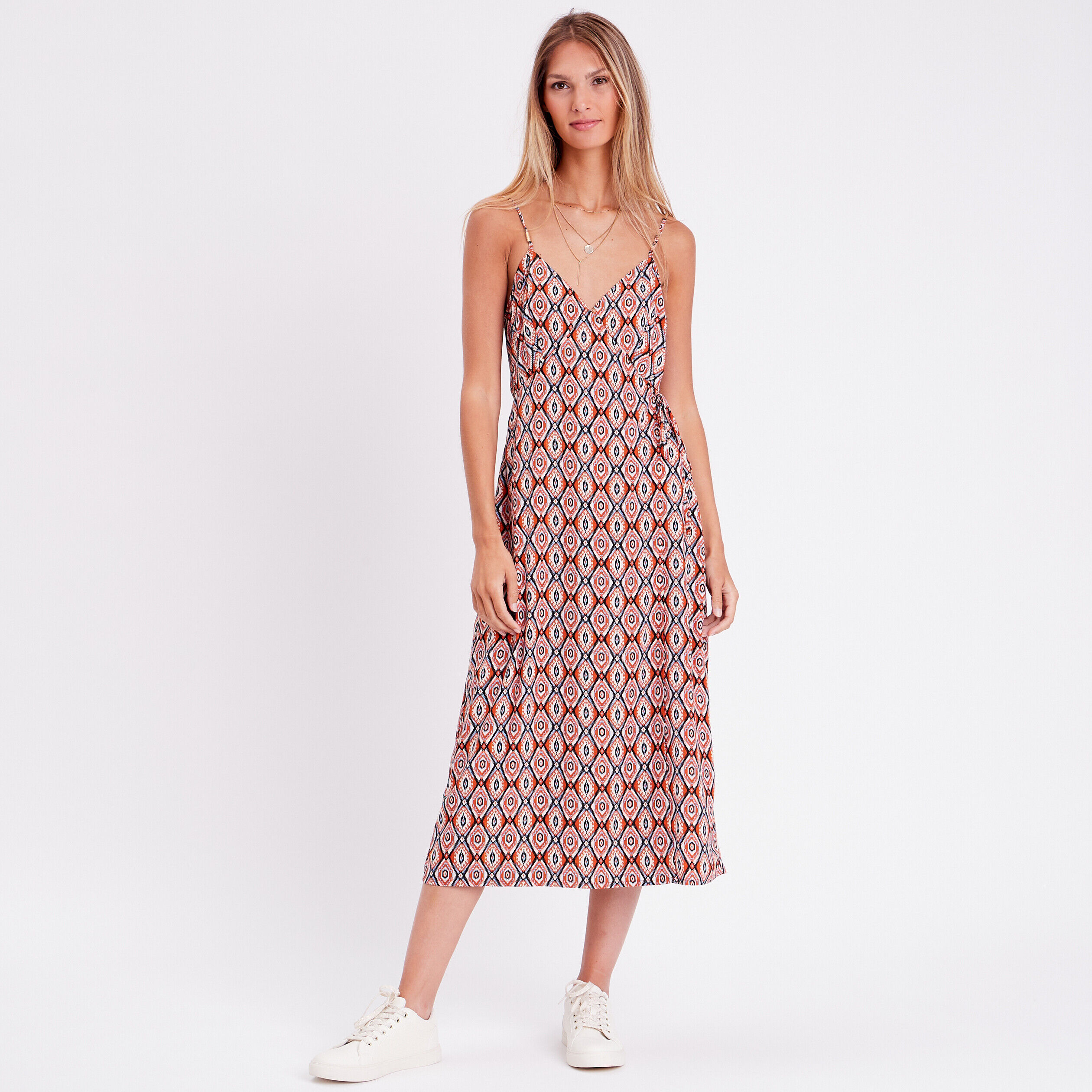 Robe longue portefeuille beige femme | Cache Cache