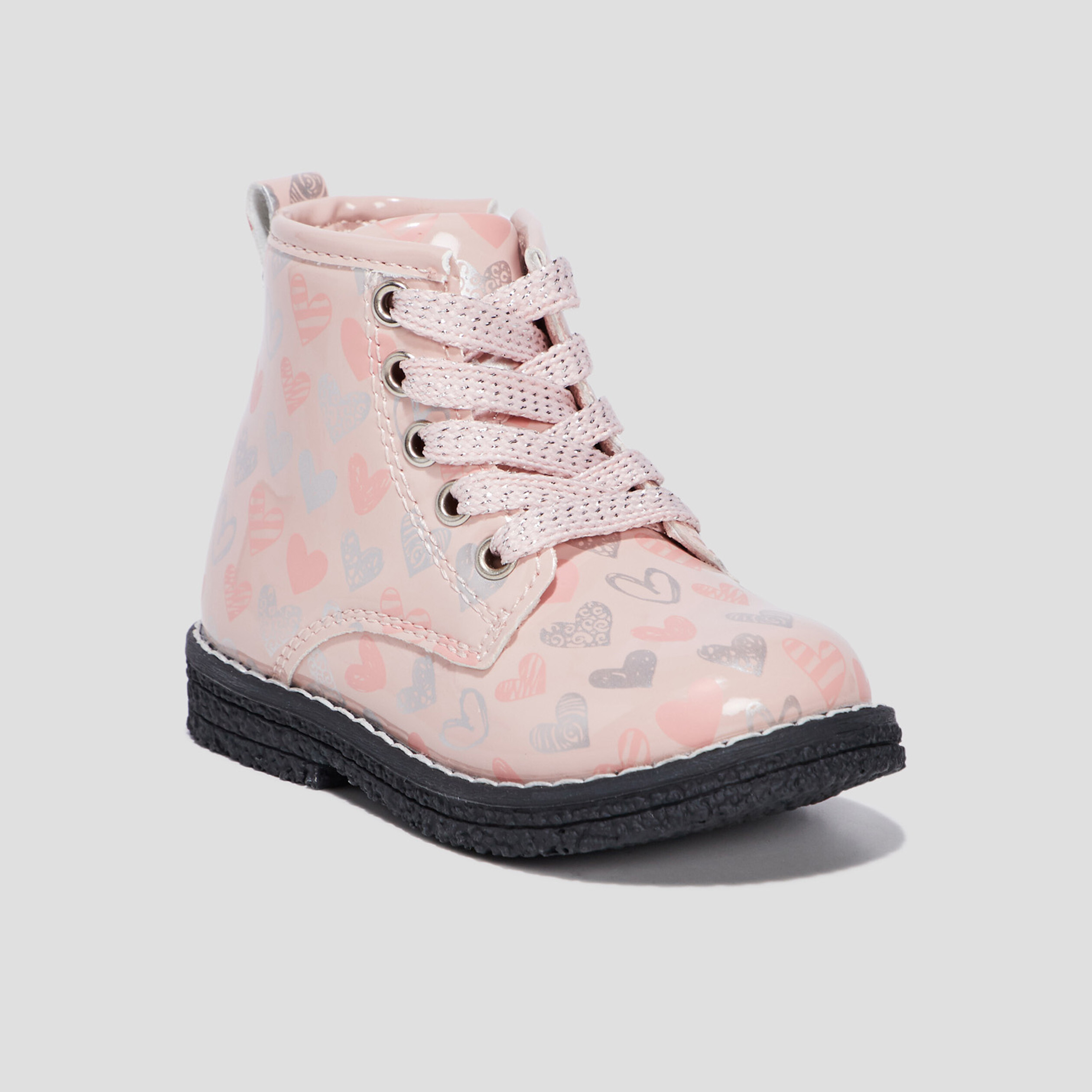 Bottines à lacets rose bébé fille | La Halle