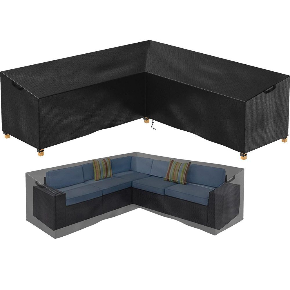 BlingBin Gartenmöbel-Schutzhülle Gartenmöbel Abdeckung L-Form für Gartenmöbel Schutzhülle, Abdeckplane, Outdoor Patio Garten, Lounge Set Staubschutzhüllen