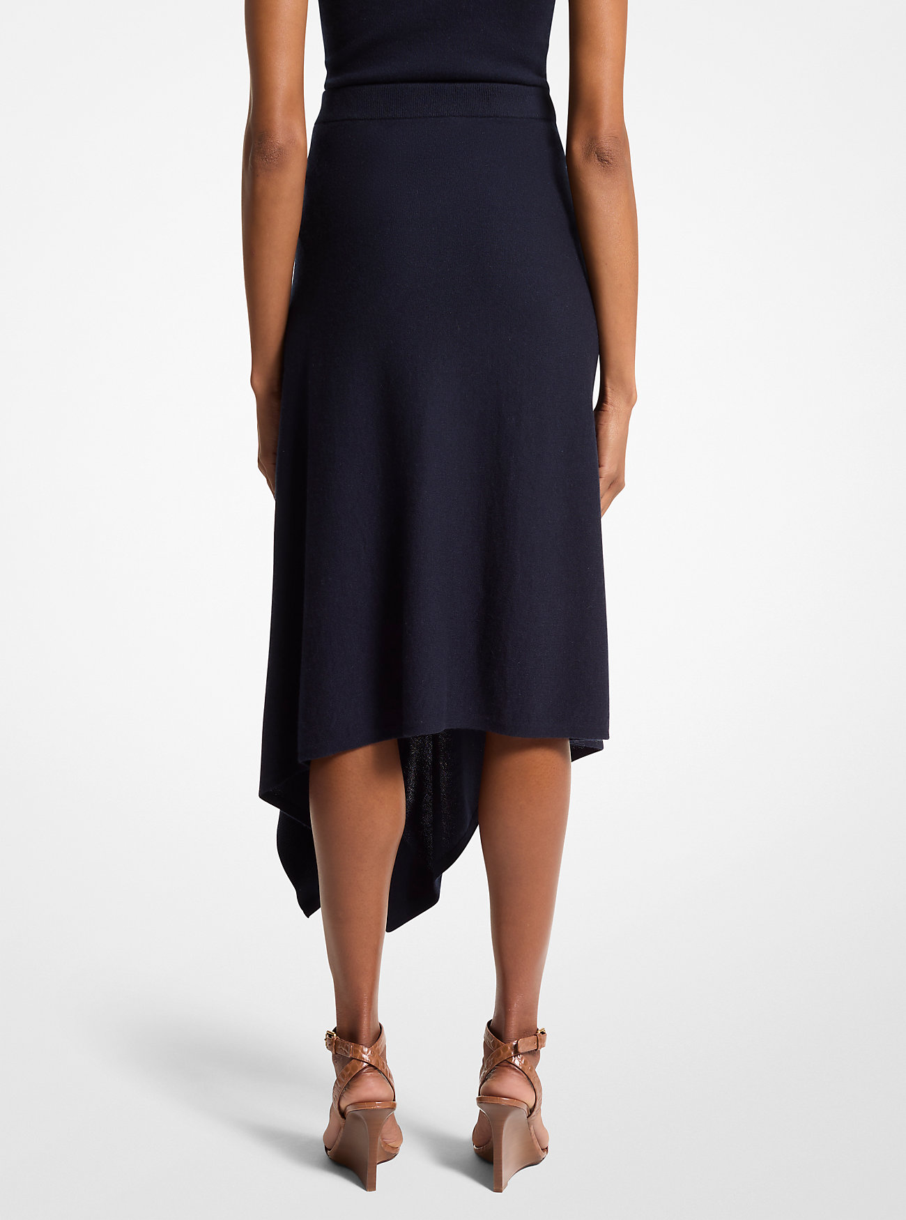 Cashmere Draped Skirt - MIDNIGHT