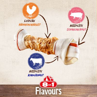 8in1 Triple Flavour Kauknochen L