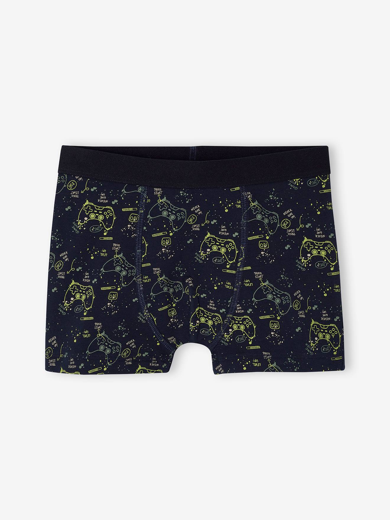 Vertbaudet 4er-Pack Jungen Boxershorts mit Bio-Baumwolle, Gaming - tinte