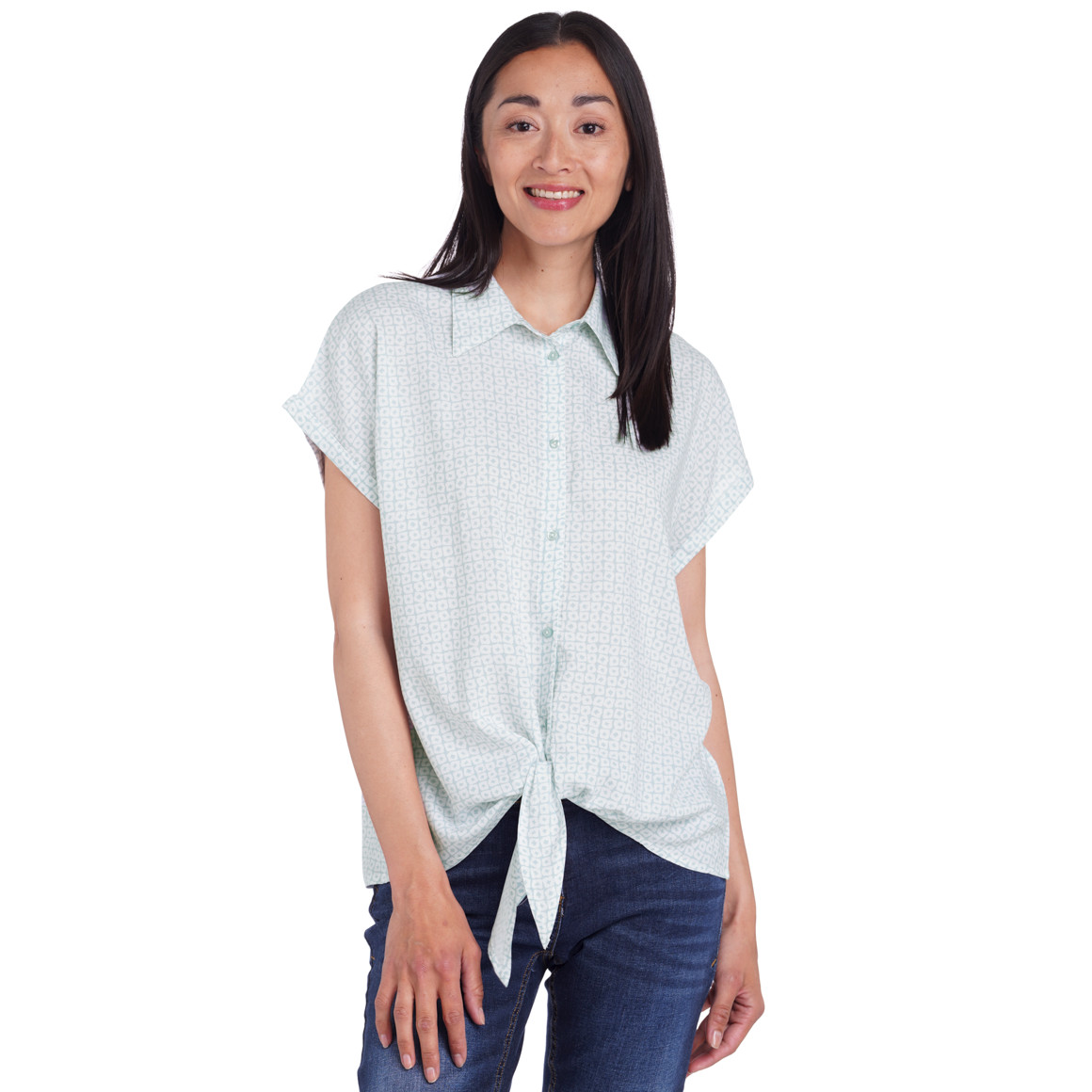 Damen Bluse mit Knotendetail