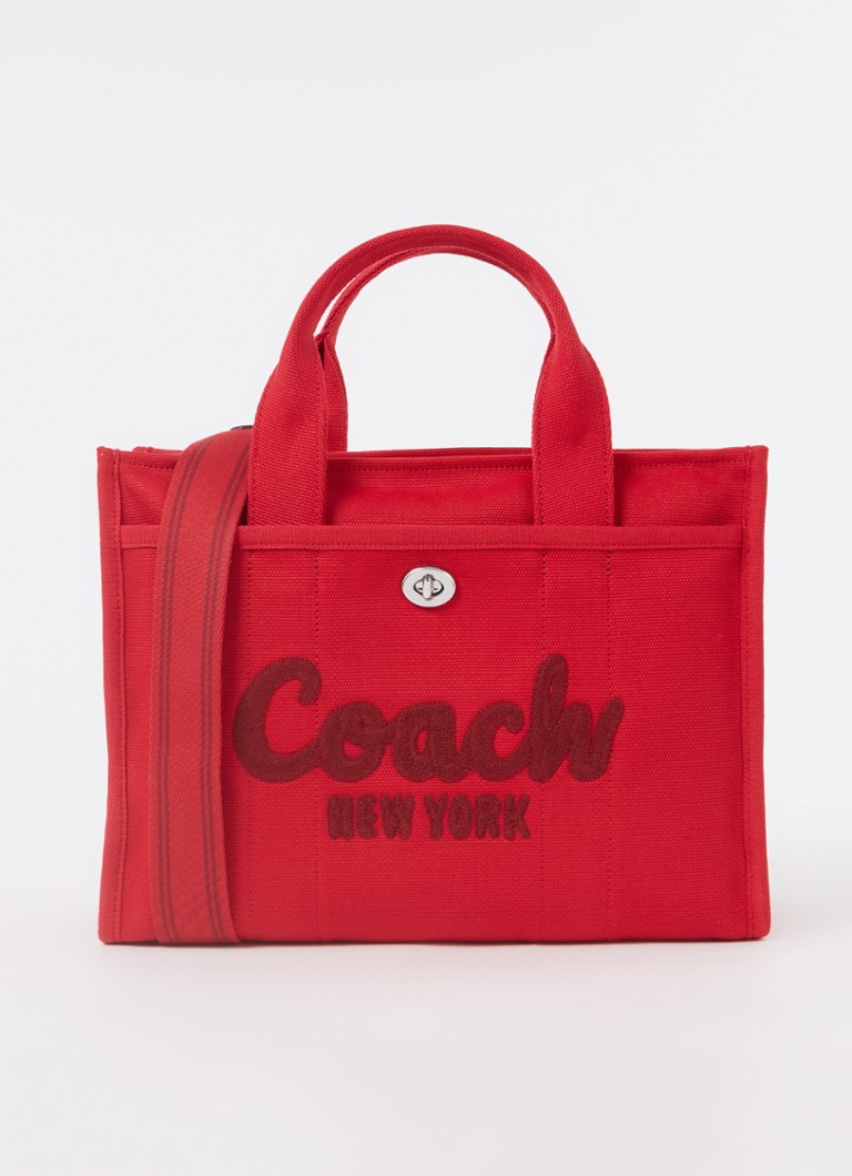 Coach Cargo audekla rokassoma ar izšuvumu no logotipa un noņemamu plecu siksnu