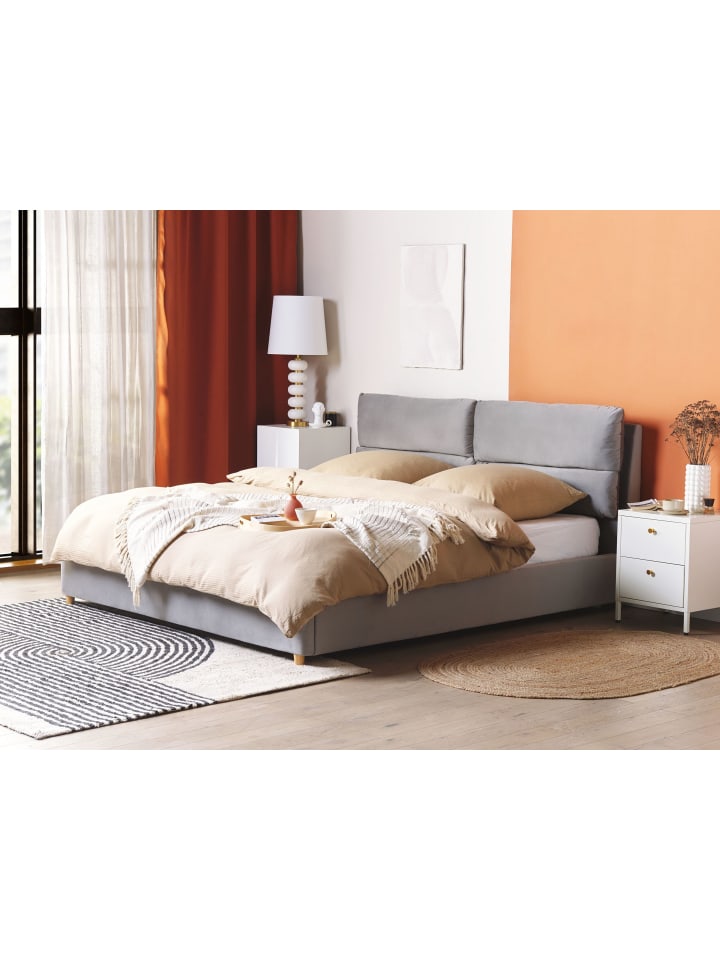 Beliani Doppelbett BATILLY in Grau - (W) 194 x (H) 105 x (L) 224 cm günstig kaufen onesize