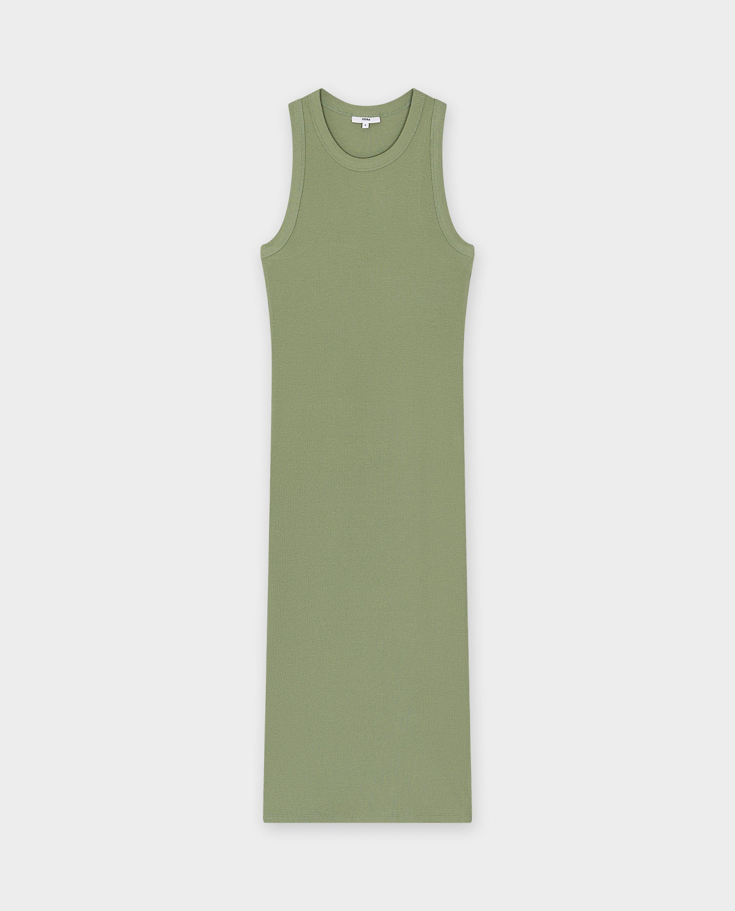 Rochie Sora cu nervuri fine kaki