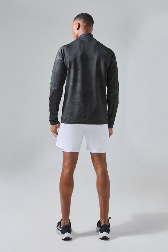 Man Active Camouflage Performance Oberteil mit Reißverschluss