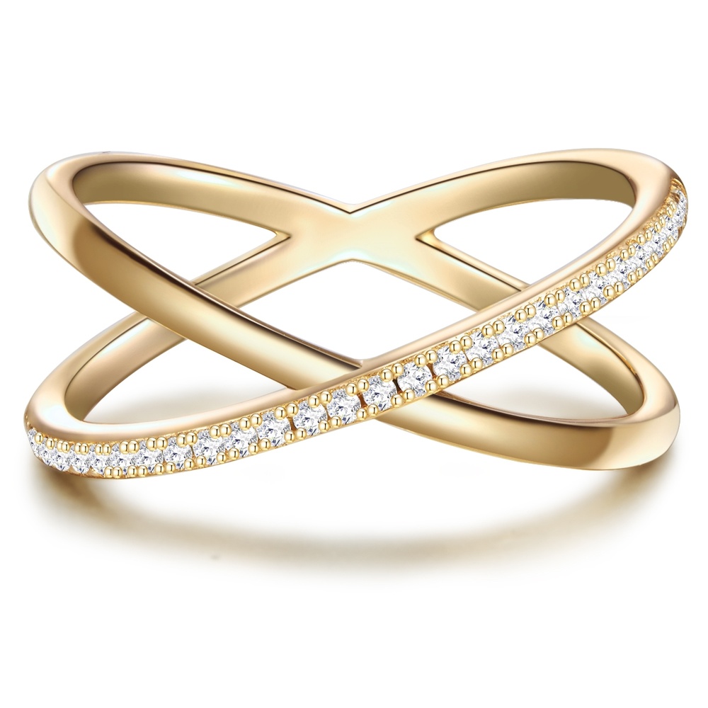 Glanzstücke München Bague en argent Argent sterling Oxyde de zirconium (CZ) en Or jaune Bague