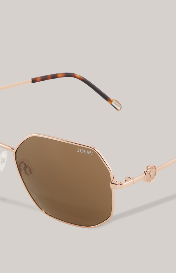 Sonnenbrille in Roségold/Braun