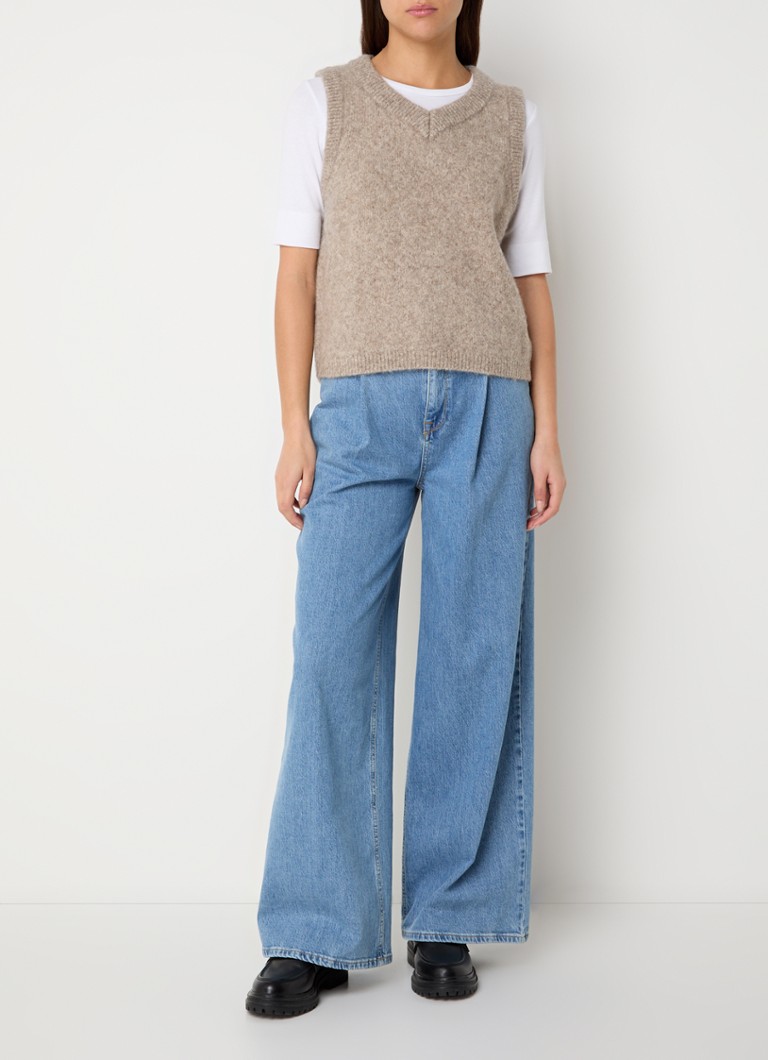 Selected Femme Ava fine knitted spencer in alpaca woblend