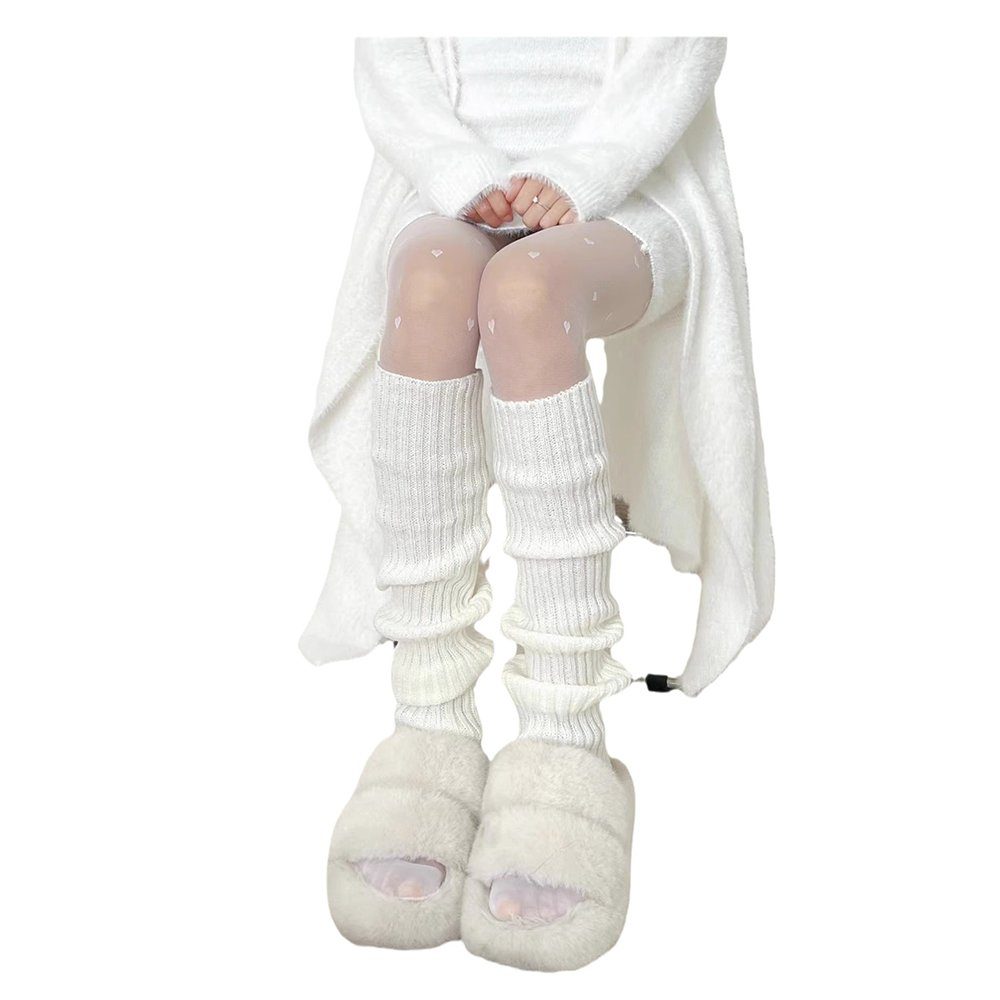 Beinstulpen Beinstulpen, gerippte Strick-Beinwärmer (1-Paar, Party-Sport Weiß Schwarz Grau) Yoga-Beinstulpen für Frauen und Mädchen