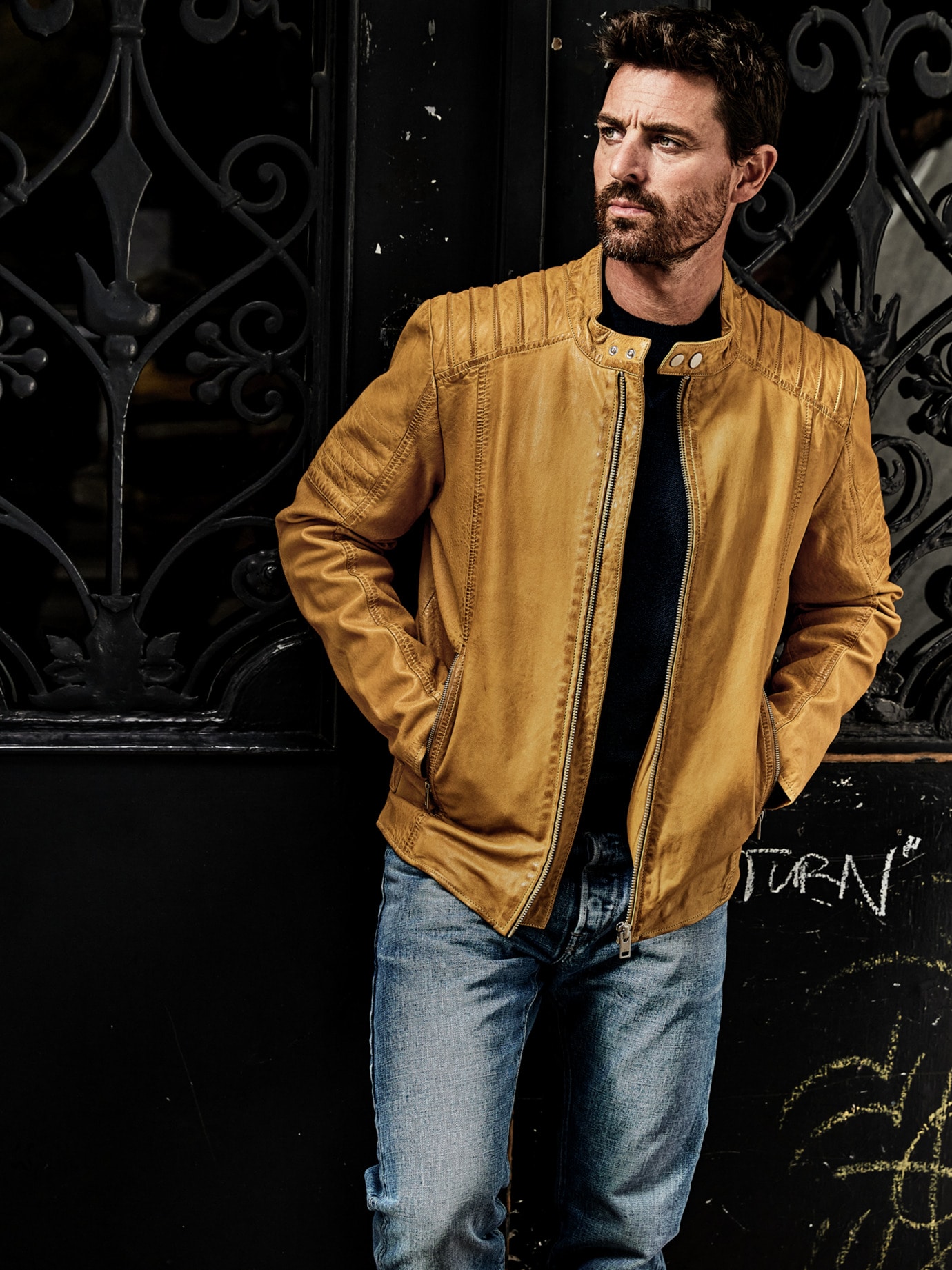 Regelbruch-Lederjacke