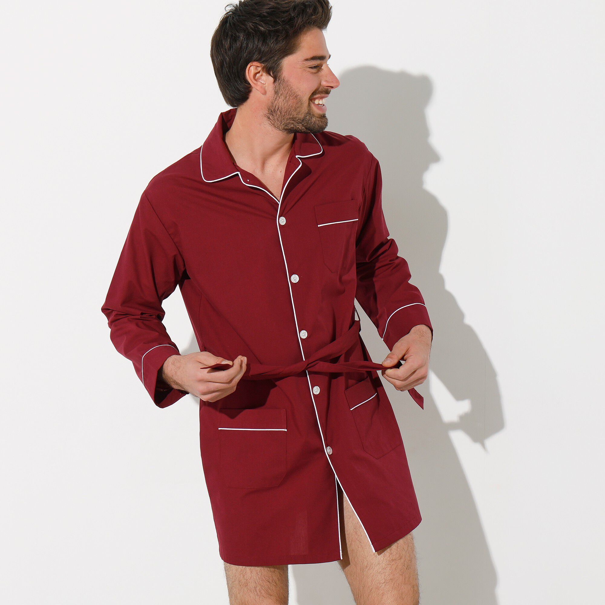 Veste de pyjama popeline boutonnée