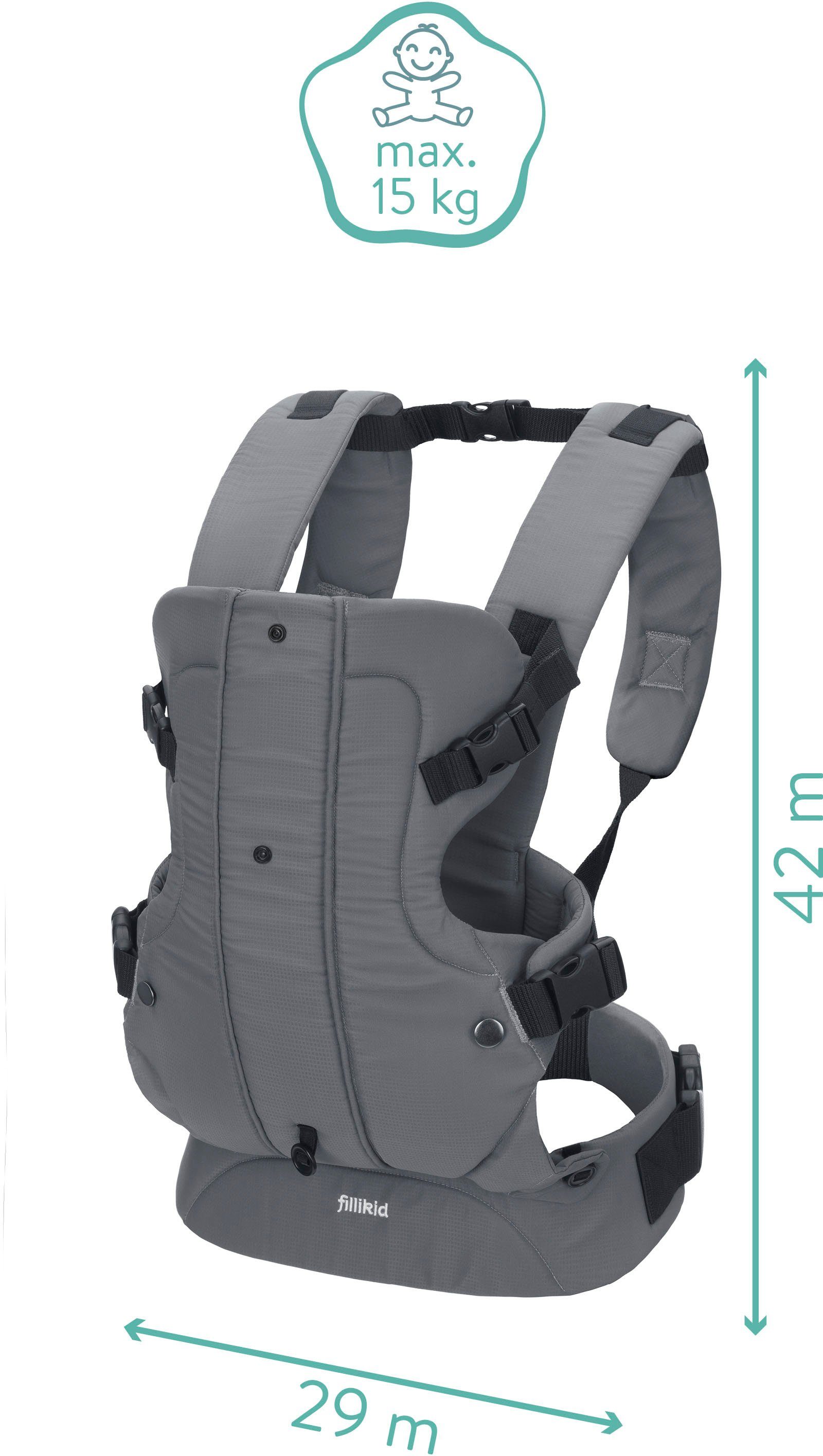 Fillikid Bauchtrage Sport, grau