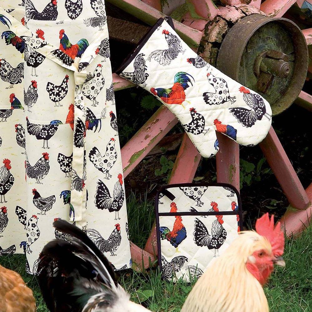 Ulster Weavers Topfhandschuhe Rooster, (Set, 1-tlg., bestehend aus 1x Ofenhandschuh), Ofenhandschuh, wattiert, Größe: ca. 20 x 37 cm