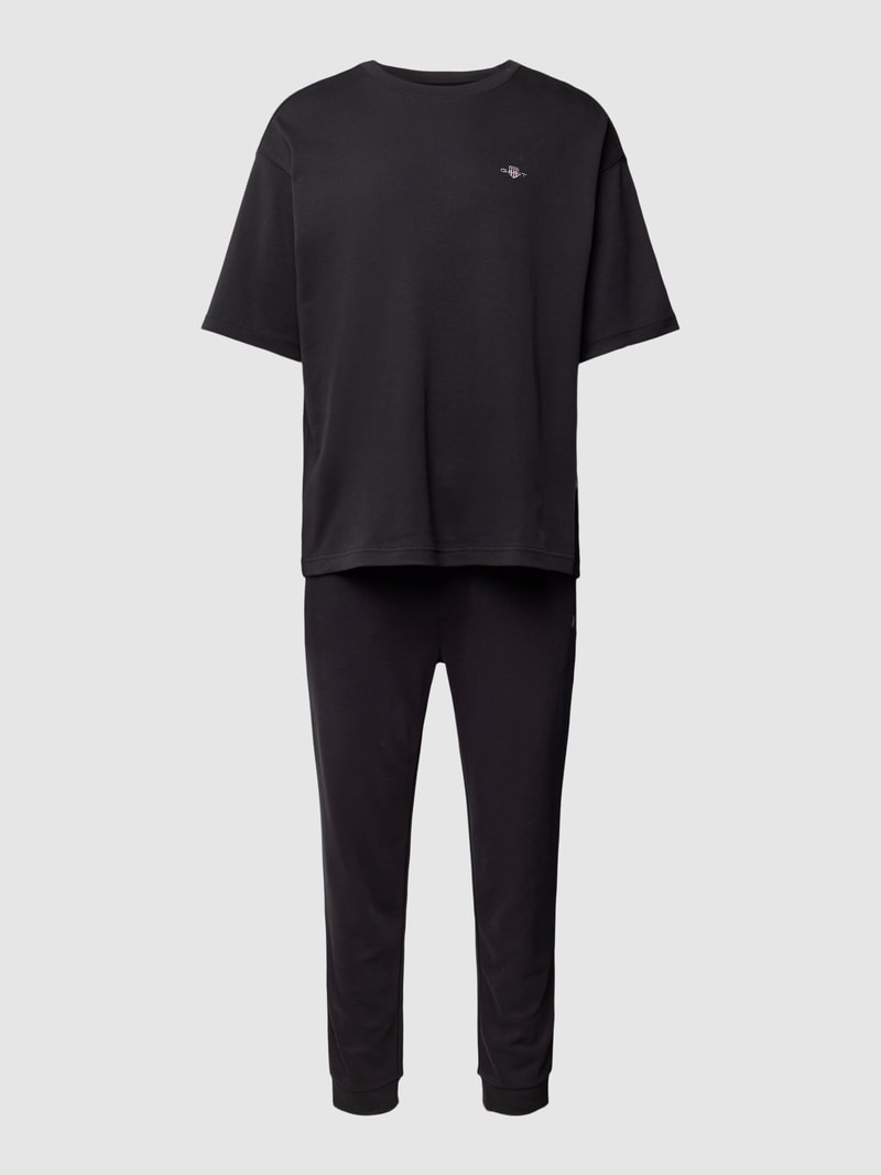 Trainingsanzug mit Label-Stitching in schwarz
