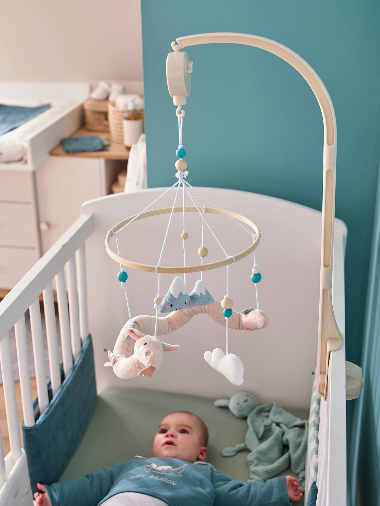 Vertbaudet Baby Musikmobile DRACHE - beige