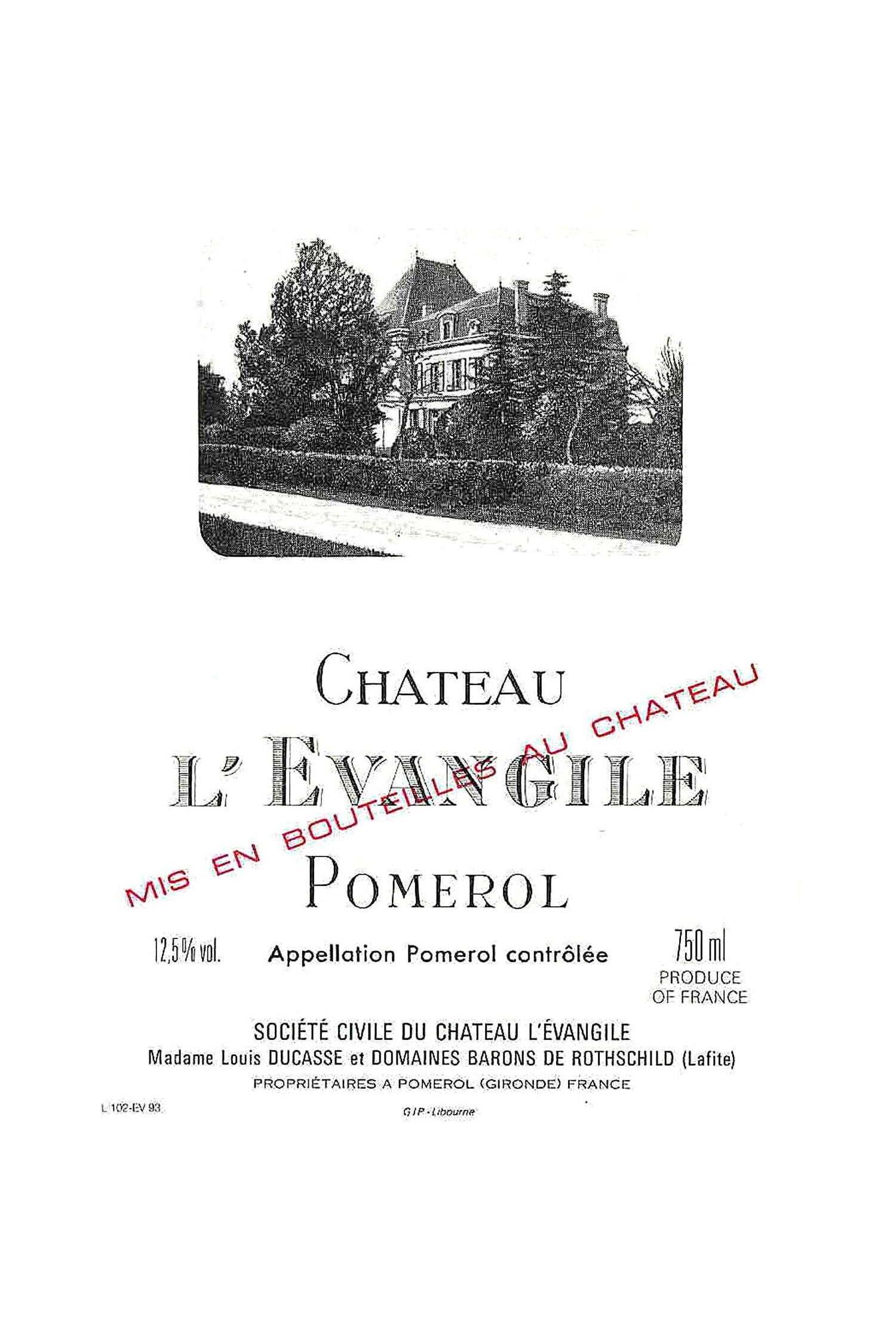 Vin 2008 CHÂTEAU L'EVANGILE 2008, Pomerol. Vin ancien - SoDivin
