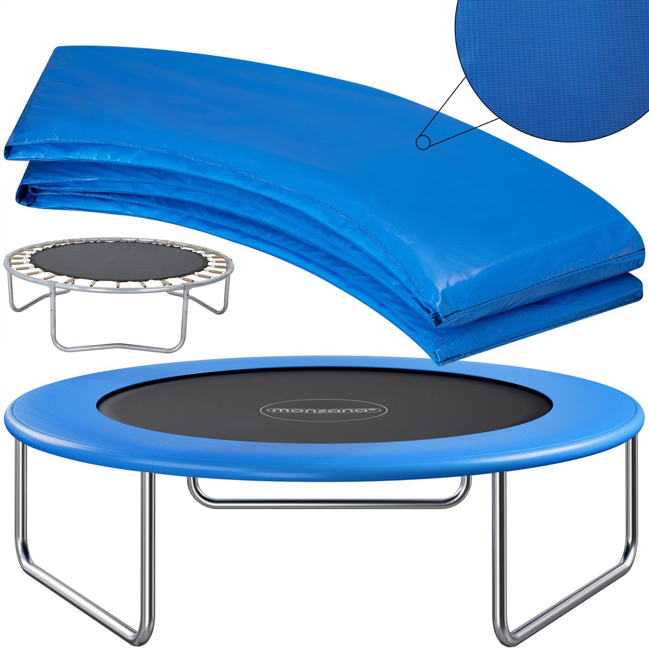 Casaria monzana® Federabdeckung Trampolin Blau Ø183cm