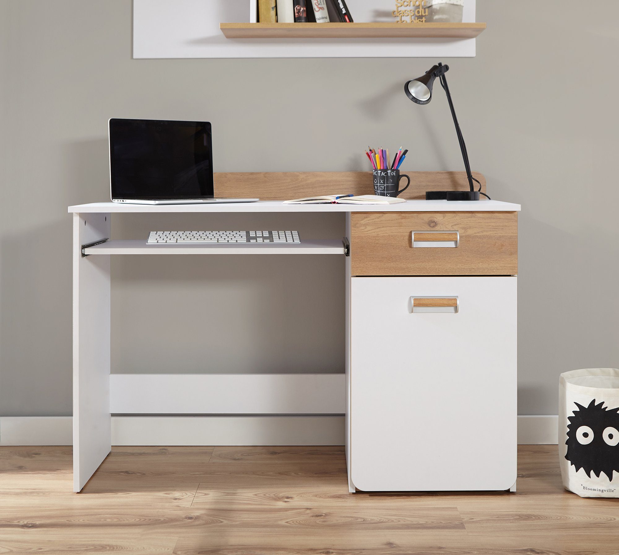 Ticaa Jugendzimmer-Set Lori, (Set, 6-St., Bett, Schrank, Schreibtisch, Standregal, Wandregal, Nachttisch), Bett + Schrank + Schreibtisch + Standregal + Wandregal + Nachttisch