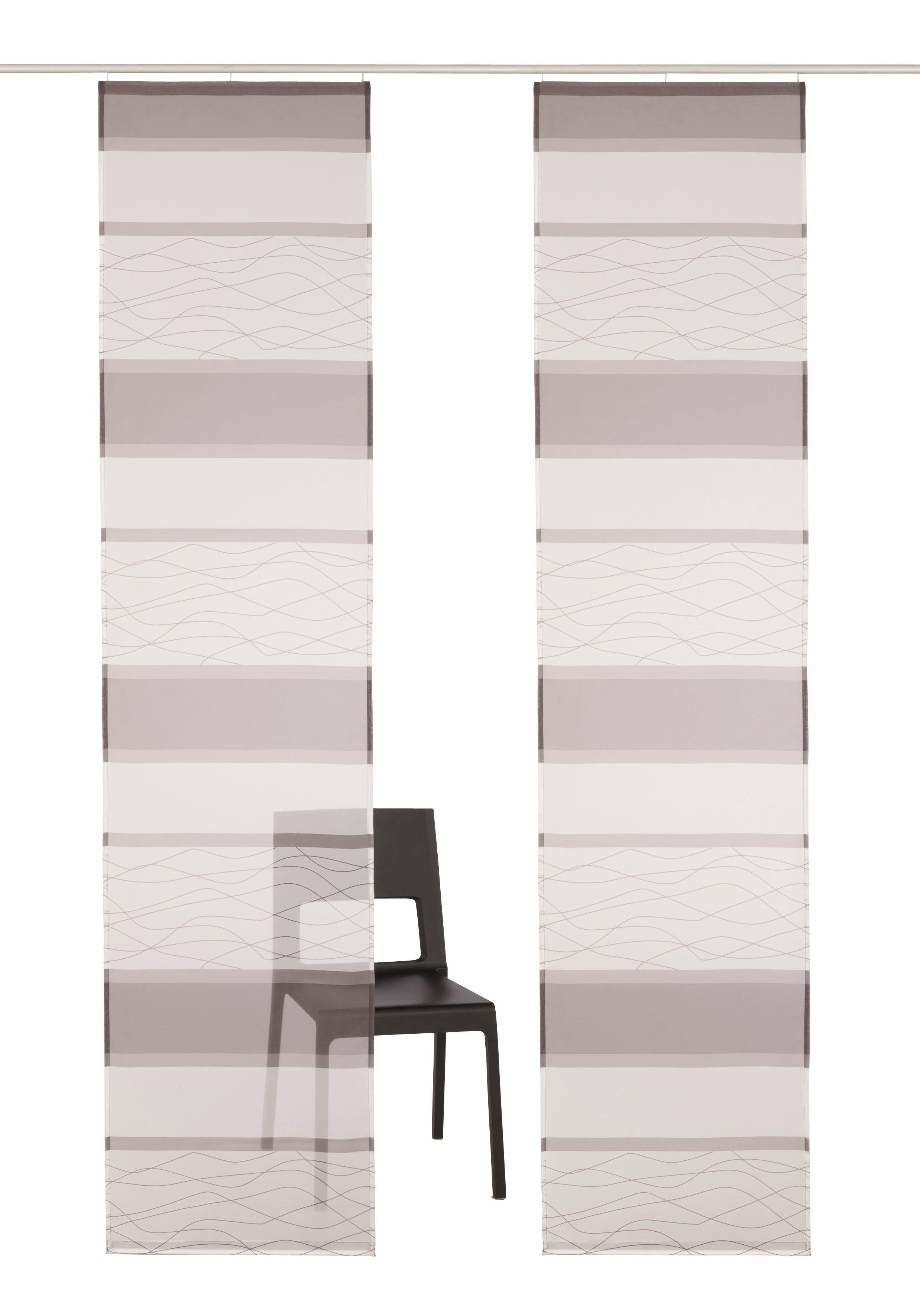 Schiebegardine Maria, my home, Klettband (2 St), transparent, Inkl. Befestigungszubehör, 2-er Set