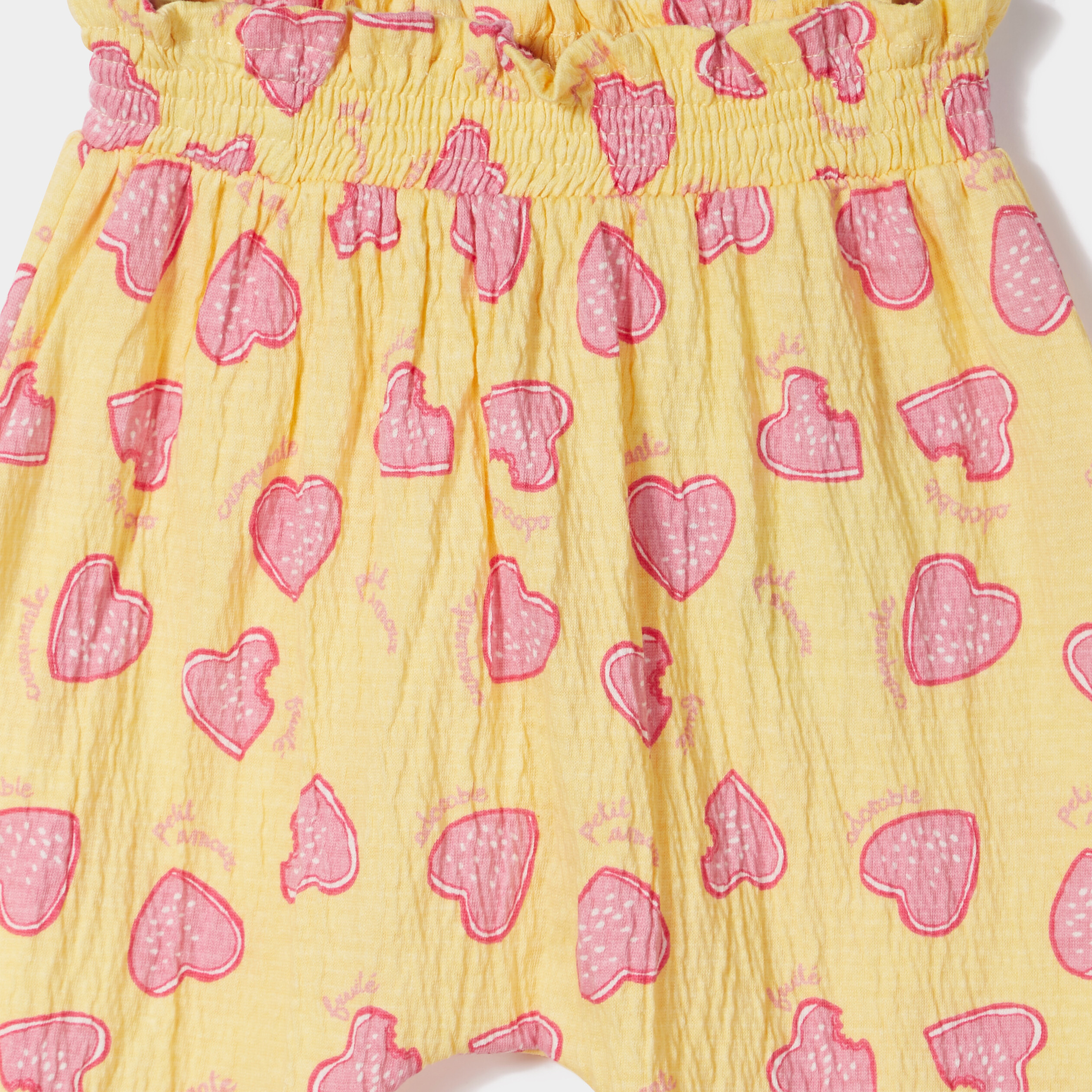 Pantalon à taille élastiquée jaune bébé fille | La Halle