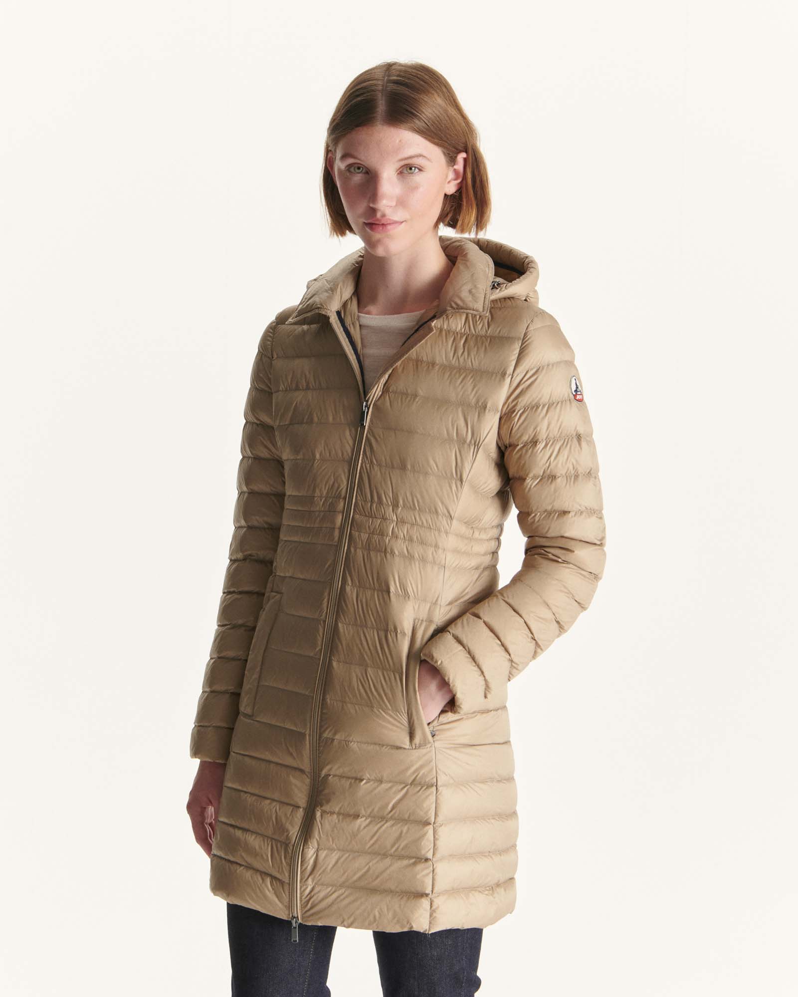 Doudoune longue à capuche Beige Vero 2.0