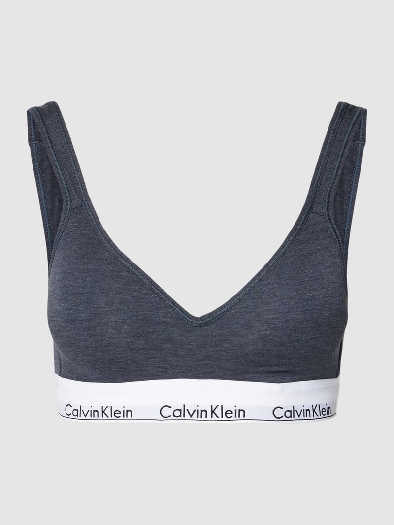 Bralette mit Label-Detail in dunkelblau