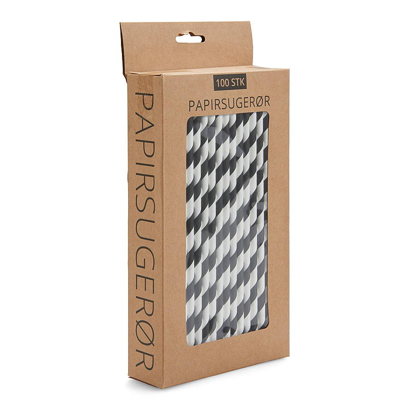 Natur Papirsugerør 100-pk