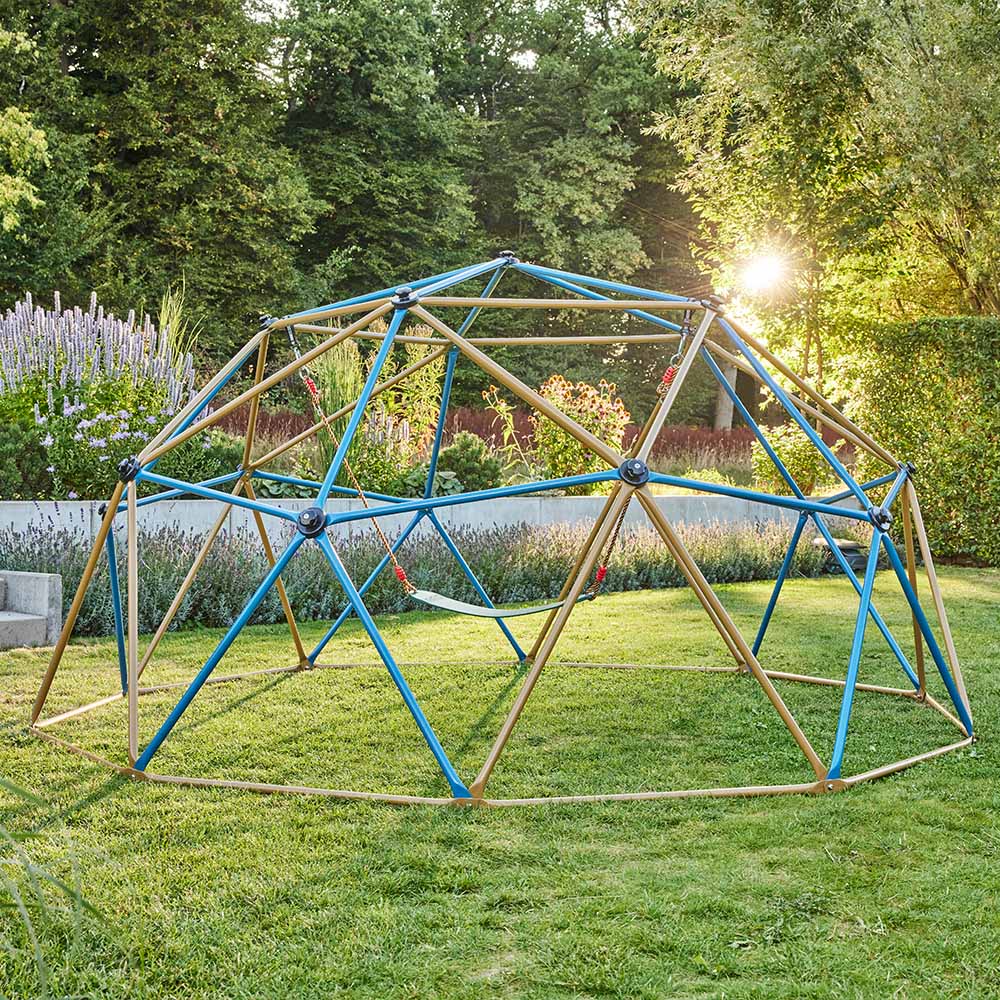 Home Deluxe Klettergerüst MATTI inkl. Zelt und Schaukel - Blau/Bronze