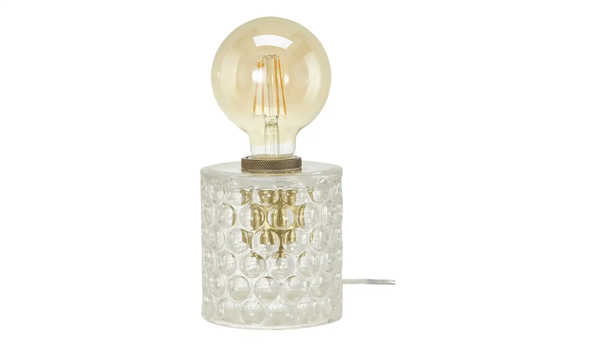 levelone Tischleuchte, 1-flammig, Glas mit Wellenmuster