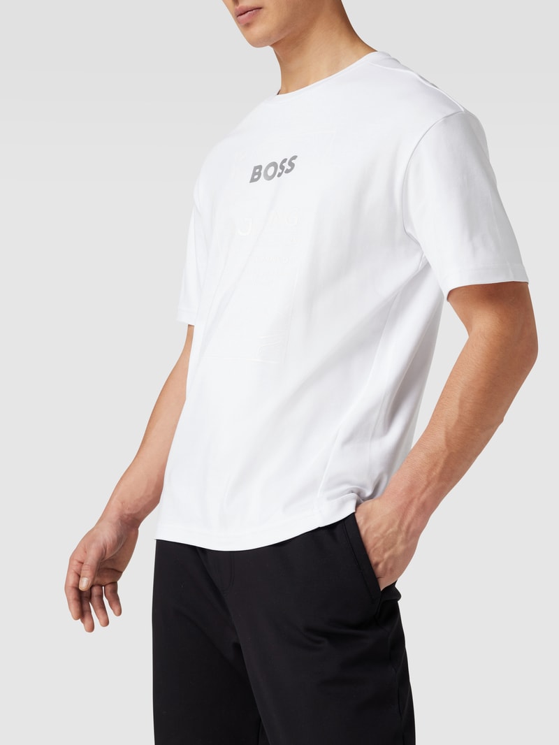 T-Shirt mit Label-Print Modell 'Talboa' in weiß