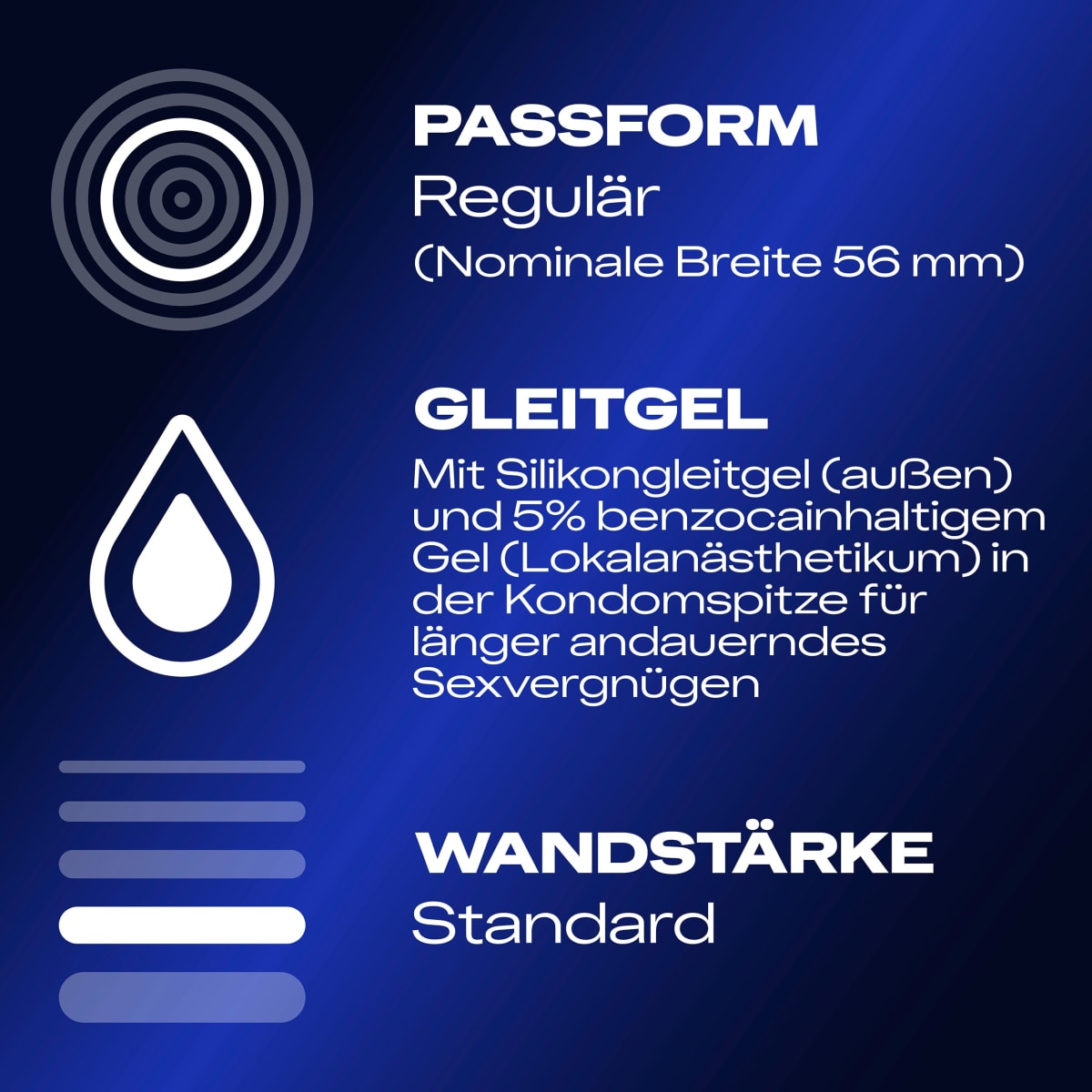 Kondome Intense Orgasmic, Breite 56mm, 10 St