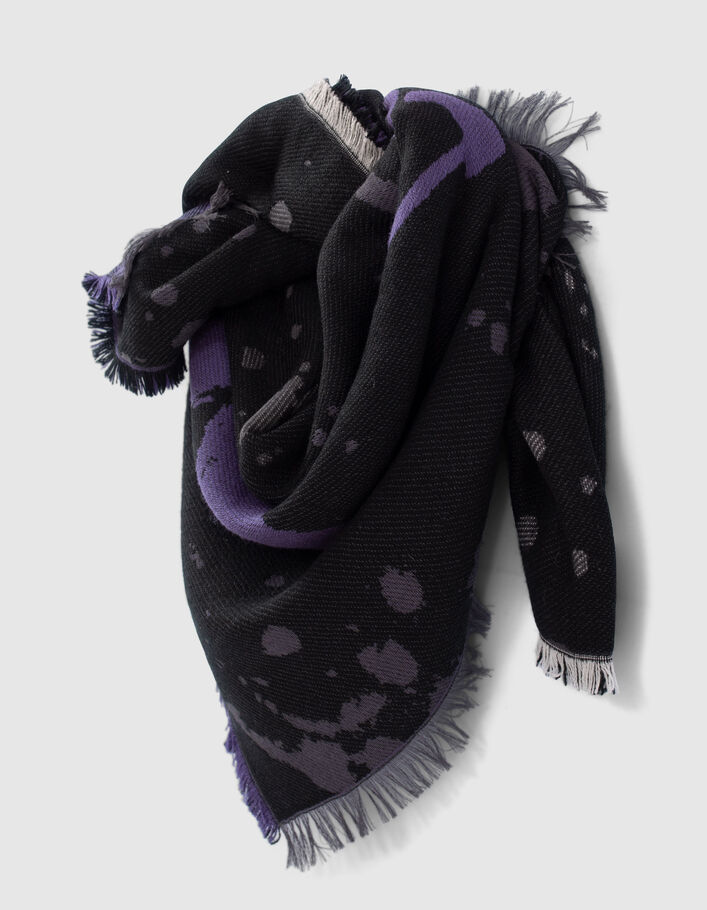 Echarpe noire jacquard double face Rock Femme