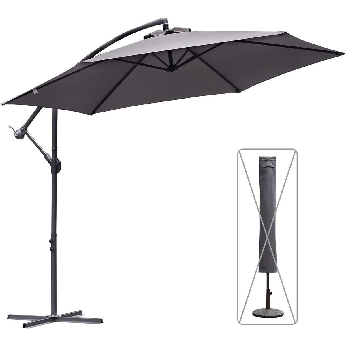 Sekey Sonnenschirm-Schutzhülle für Sonnenschirm bis Ø3m Gartenschirm, XL, mit Stab und Reißverschluss, aus 600D Oxford, UV-Schutz, Wasserabweisend, Leicht zu reinigen